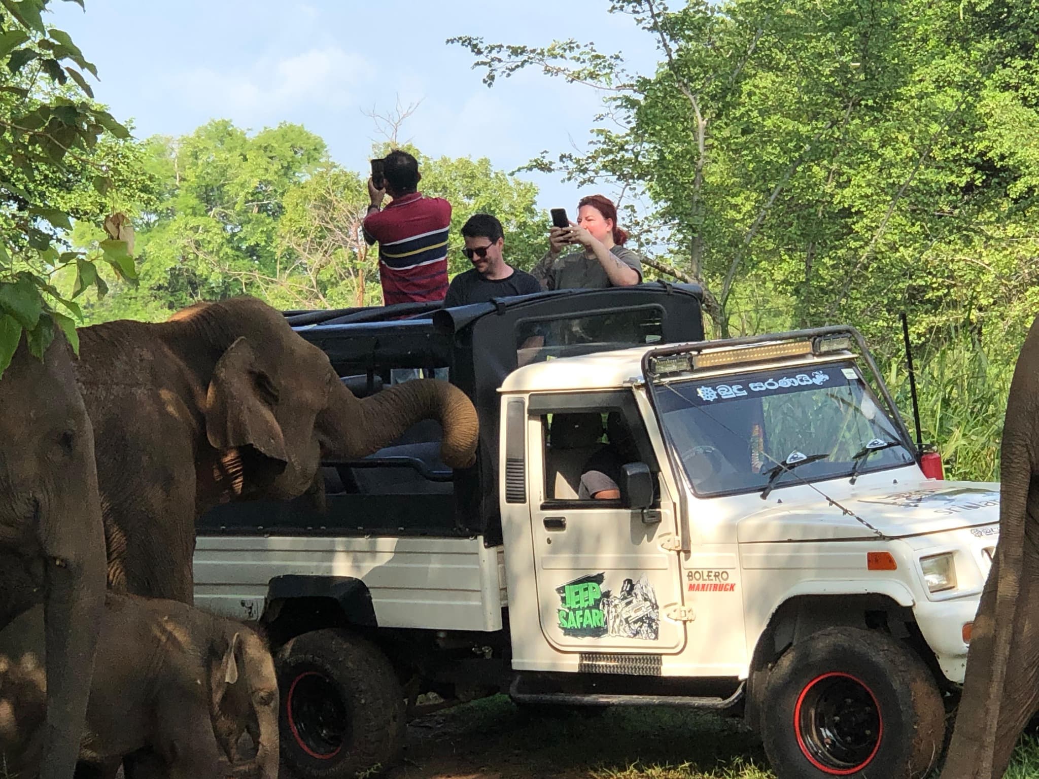 Camera with telephoto lens ready for wildlife photography at Kaudulla safari